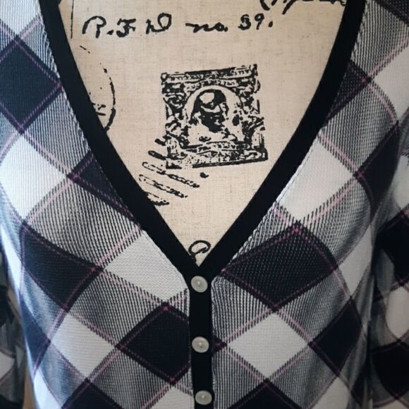 💖VICTORIAS SECRET PLAID THERMAL HENLEY SLEEP SHIRT M - Picture 2 of 4